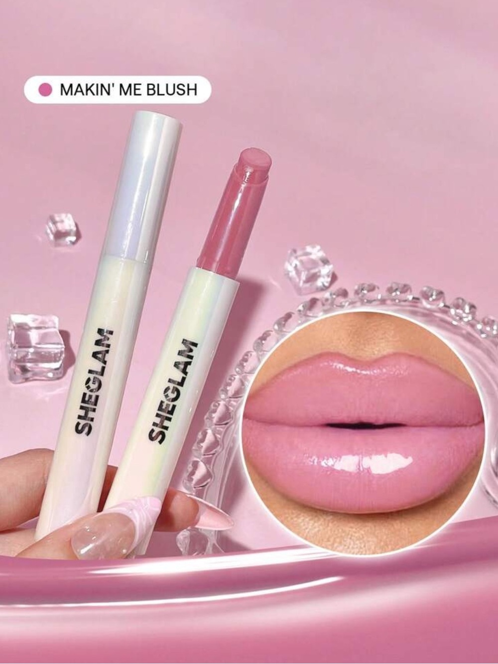 SHEGLAM Pout-Perfect Lip Plumper-Makin' Me Blush Moisturizing Solid Lip Gloss